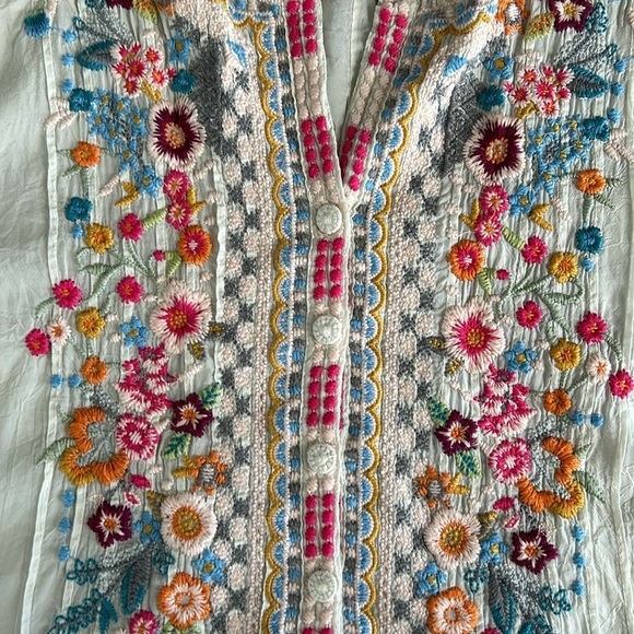 Johnny Was Sarabeth Georgette Embroidered Tunic - Picture 6 of 9